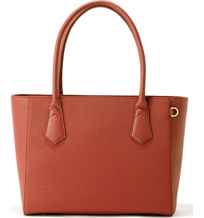 Dagne Dover Signature Classic Coated Canvas Tote In Clay Red