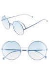Fendi 53mm Lenticular Round Sunglasses - Azure/ Azure