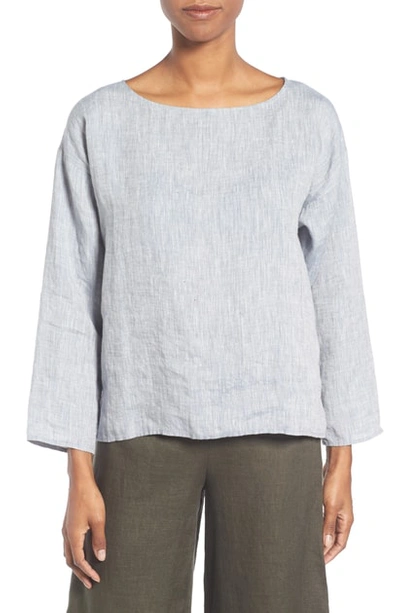 Eileen Fisher Organic Linen Top In Chambray