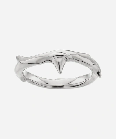 Shaun Leane Silver Rose Thorn Band Ring