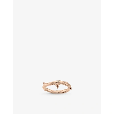 Shaun Leane Rose Gold Plated Vermeil Silver Rose Thorn Band Ring