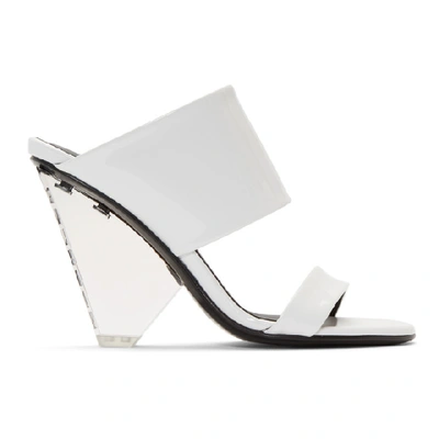 Balmain 95mm Lory Patent Leather Wedges In White