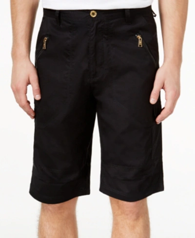 Sean John Men's Zipper Detail Pocket Flight 12.5" Stretch Shorts, Created For Macy's In Black