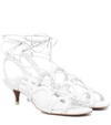 Zimmermann Scallop Kitten Heel Sandals In White