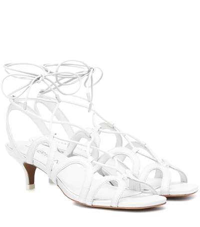 Zimmermann Scallop Kitten Heel Sandals In White