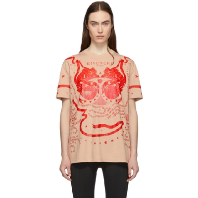 Givenchy Printed Cotton Jersey T-shirt In Powder