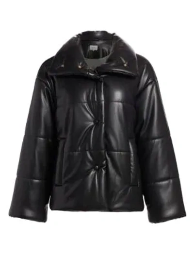 Nanushka Hide Vegan Leather Puffer Jacket In Black