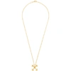 Off-white Cross-arrow Small Pendant Necklace In Gold