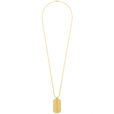 Off-white Ssense Exclusive Gold Logo Dog Tag Necklace