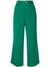 Gucci Viscose Culotte Pant With Web In Green