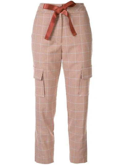 Manning Cartell Ribbon Drawstring Check Trousers In Brown