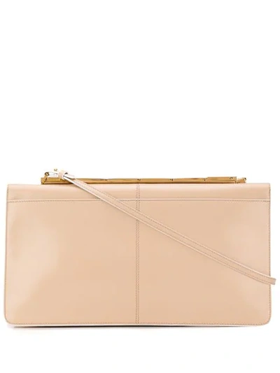 Marni Wide Flat Tote Bag In Neutrals