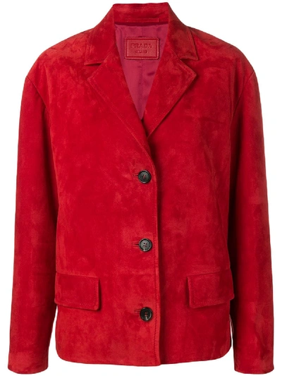 Prada Jacke Mit Tiefen Schultern - Rot In Red