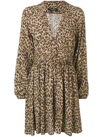 Andamane Leopard Print Short Dress In Neutrals
