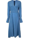Petar Petrov V-neck Flared Dress - Blue