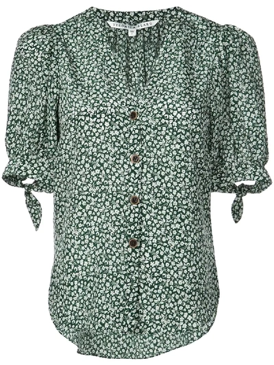 Veronica Beard Floral Print Short-sleeved Shirt - Green