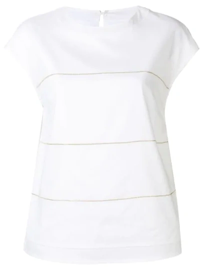 Peserico Embellished T-shirt - White
