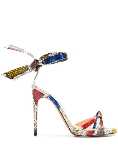 Alexandre Birman Colour-block Heel Sandals In Red
