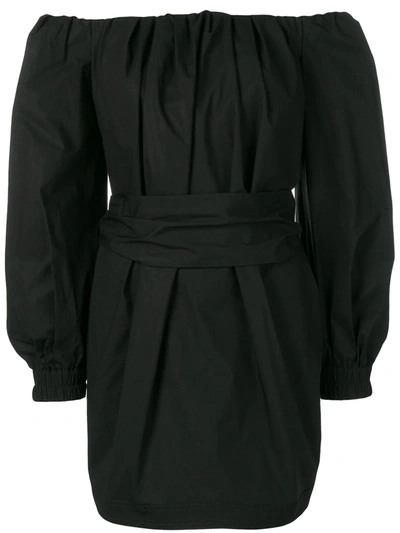 Philosophy Di Lorenzo Serafini Off Shoulder Belted Dress In Black