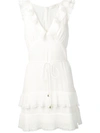 Zimmermann Pleated Ruffle Dress - White