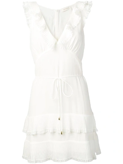 Zimmermann Pleated Ruffle Dress - White