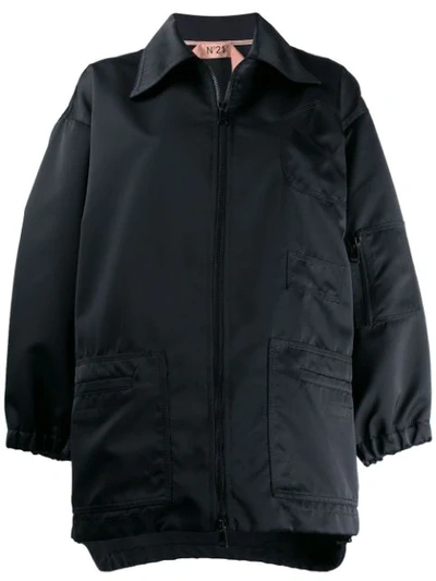 N°21 Oversized Zipped Jacket In Blue