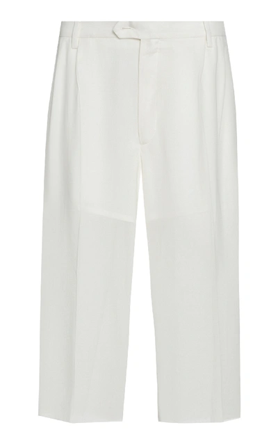 Maison Margiela Low-rise Wool-blend Cropped Pants In White