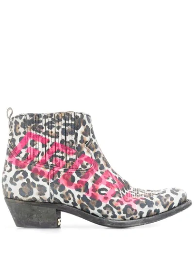Golden Goose Leopard-print Ankle Boots In Neutrals