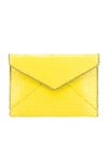 Rebecca Minkoff Leo Croc-embossed Leather Envelope Clutch In Capr Yellow