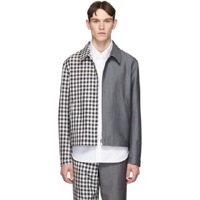 Thom Browne Fun Mix Gingham Golf Jacket In 415 Navy