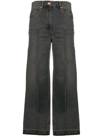 Isabel Marant Étoile Cropped Wide-leg Jeans In Black