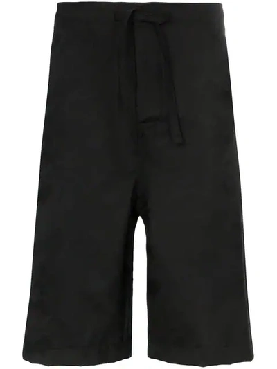 Comme Des Garçons Homme Deux Comme Des Garçons Homme Plus Camo Print Jacquard Drawstring Wool Shorts In Black