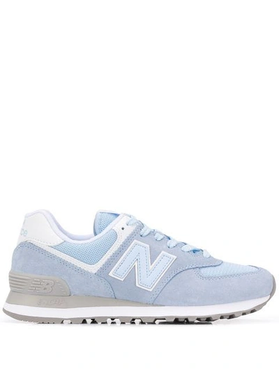 New Balance Side Logo Trainers In Blue