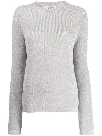 Laneus Classic Knit Jumper In Silver