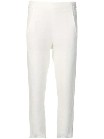 Ann Demeulemeester Ripped Detail Cropped Trousers In White