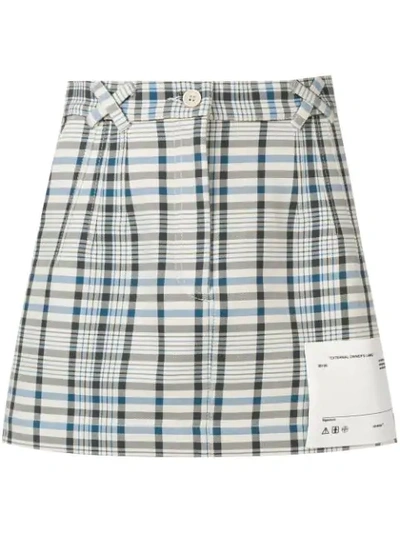 Off-white Check Print Mini Skirt In Neutrals