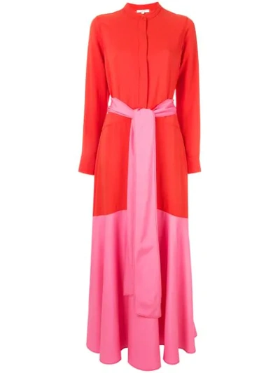 Layeur Colour Block Dress In Red