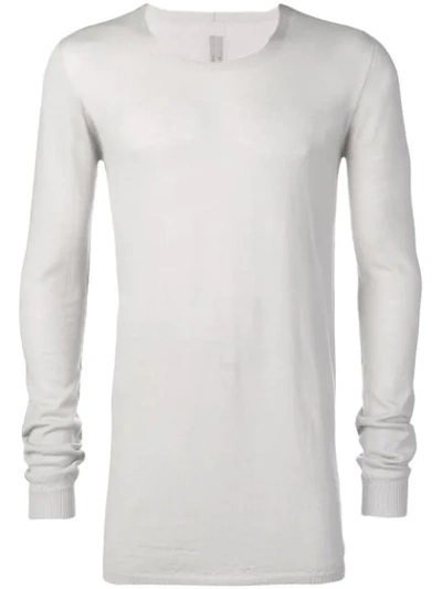 Rick Owens Long Sleeve Knitted Top In Grey
