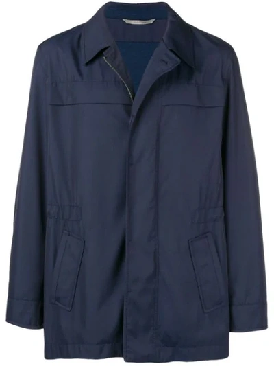 Canali Straight-fit Lightweight Jacket In Blue