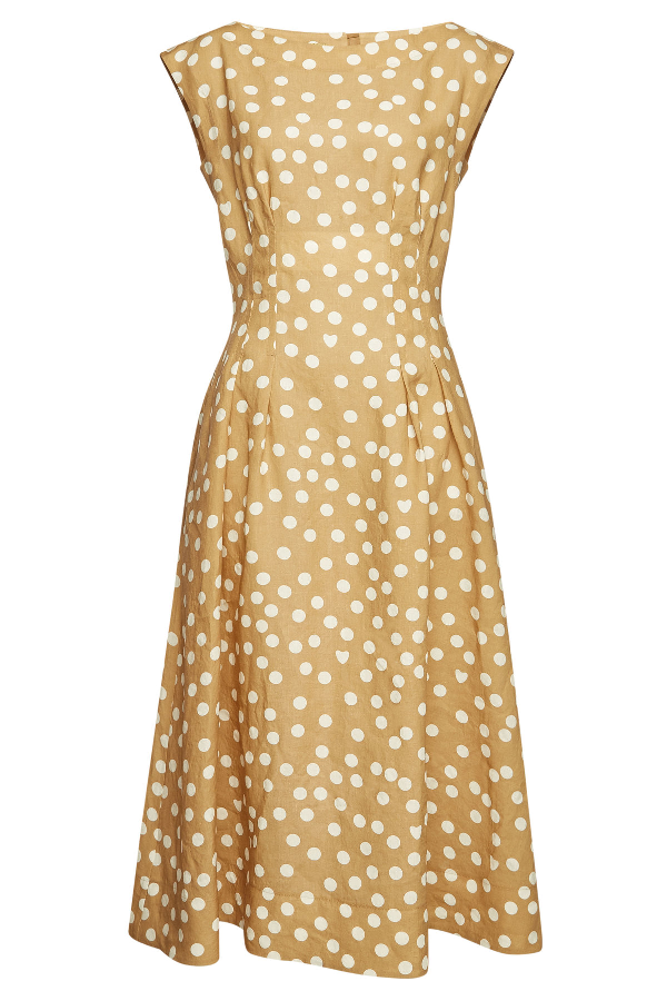 polka dot linen dress