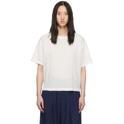 Blue Blue Japan White Linen T-shirt In 03-white