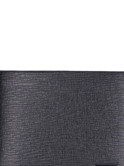 Ferragamo Leather Flap-over Wallet In Black