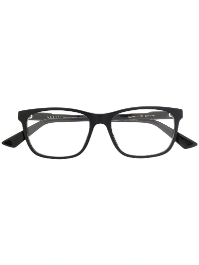 Gucci Eyewear 长方形框眼镜 - 黑色 In Black