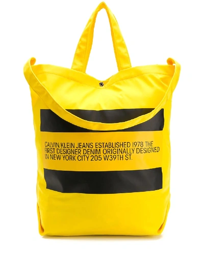 Calvin Klein Jeans Est.1978 Calvin Klein Jeans Est. 1978 1978 Shopper Mit Logo-print - Gelb In Yellow
