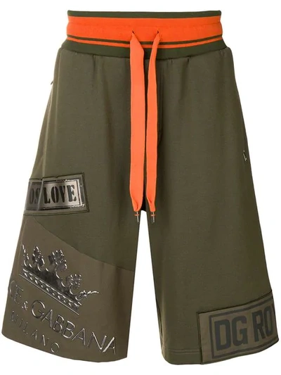 Dolce & Gabbana 'choose Love' Print Bermuda Shorts In Green