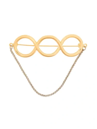 Jw Anderson Twisted Brooch - Gold