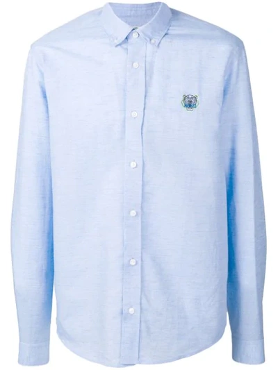 Kenzo Cotton Shirt In Light Blue