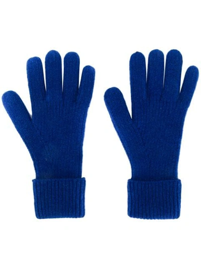 N•peal Ribbed Gloves In Blue