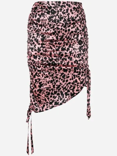 Laneus Leopard Print Skirt In Pink