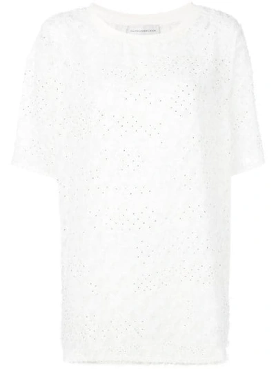 Faith Connexion Fil-coupé Knitted Top In White